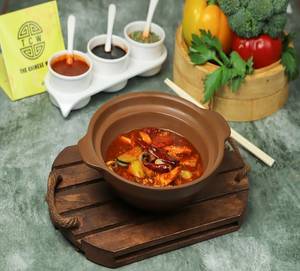 Exotic Vegetables In Spicy Hot Pot Sauce
