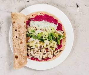 Tofu Beetroot Hummus Wrap