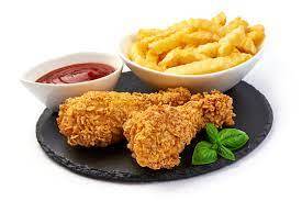 2 Pcs Fried Chicken Drumstick With French Fries