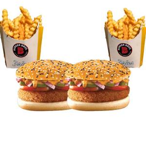 2 Mexican Aloo Tikki Burger With 2 Peri Peri Fries