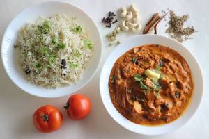 Paneer kadhai with jeera rice