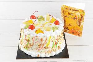 Fresh Fruit with Almond Cake