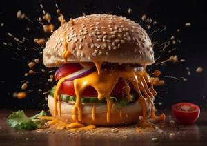 Crispy Chicken With Cheesy Burger
