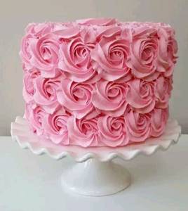 Rosette Strawberry Vanilla Cake