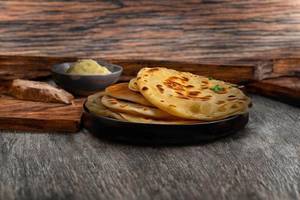 2 Butter Aloo Paratha With Masala Buttermilk Combo