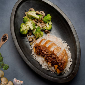 Roasted Pork With Rice And Veggies [New]