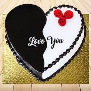 Black forsest heart shape cake -675 gms (with egg)