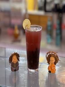 Lychee Cranberry Boba Tea + Cranberry Popping Bubbles