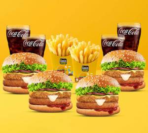 4 All American Chicken Supreme Burger + 2 Salted Fries + 4 Pepsi (250Ml)