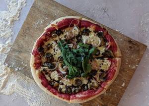 Beet Pesto Chicken Pizza