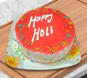 Eggless Holi Celebration Red Velvet Cake