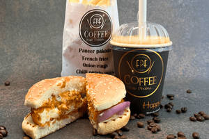 Spicy Paneer Burger + French Fries (s) + Cold Coffee (s)
