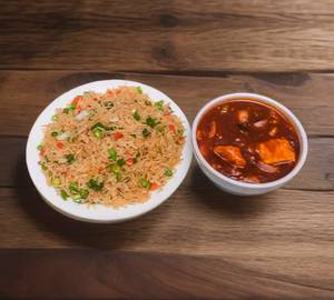 Paneer fried rice chilly paneer
