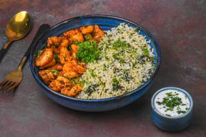 Herbs Rice With Chicken Cubes (Serves 1-2)