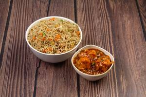 Manchurian Chicken [3 Pieces] With Veg Rice