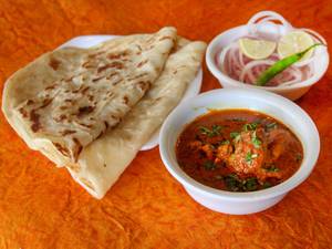 Chicken Masala 2 Pc + 2 Rumali Roti or 2 Mughlai Paratha