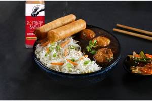 Veg Manchurian + Fried Rice + Veg Spring Roll/ Momo + Beverage