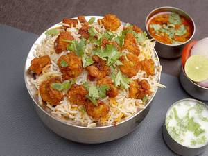 Prawn biryani