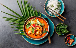 Prawns Red Thai Curry ( Serve With Steam Rice ) (s)