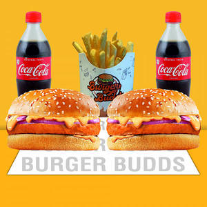 2 Budds Aloo Tikki Burger + 1 Small Fries + 2 Cold Drink