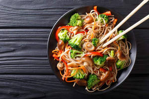 Mushroom Chow mein   
