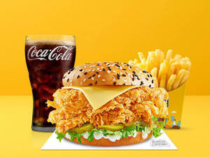 Zinger Chicken Burger + Salted Fries+ Pepsi (250 Ml)