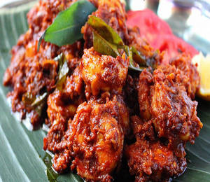 Prawn Ghee Roast With Steam Rice