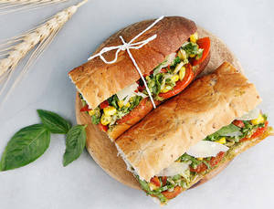 Broccoli, Corn & Basil Pesto Sandwich