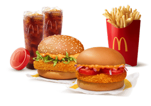 Burger Combo for 2: McSpicy Paneer + McAloo Tikki with Coke
