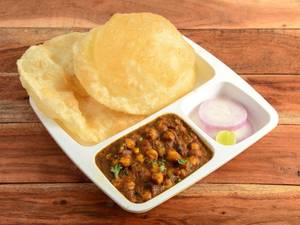 Chole Bhature With Gulab Jamun [2 Pieces] And Lassi [300 Ml]