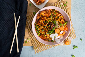 Super Spicy Korean Instant Ramen Noodles With Spicy Kimchi