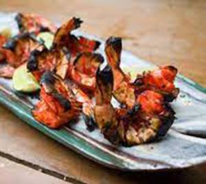 Tandoori prawns
