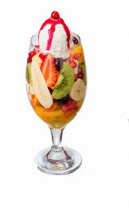 Mix Fruit Salad With Icecream                                 