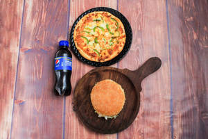 Double Topping Pizza & Burger Combo