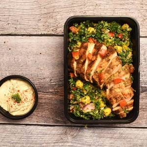 Za Atar Chicken With Quinoa Tabouleh Salad & Tahini Sauce