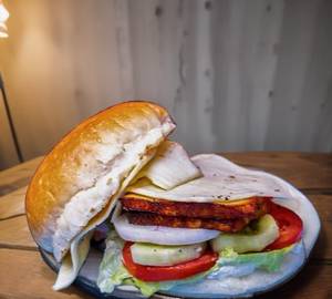 Veg schezwan cheese burger