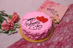 Round Strawberry Mothers Day Cake