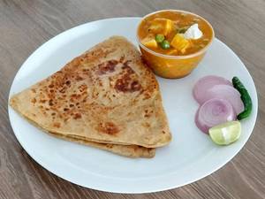2 Plain Paratha With Kadhai Paneer