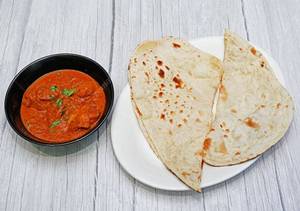 2 Naan With Chicken Masala [250 Ml]