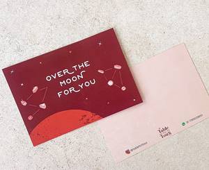 Over The Moon For You A6 Card