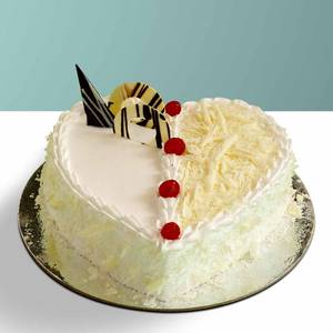 White Forest Heart Shape Cake
