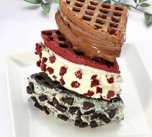 Milk Chocolate, White Chocolate & Dark Chocolate Trio Waffle