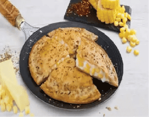 Cheese & corn paratha pizza