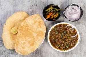 Chole [250ML] + 2 Bhature + Pickle + Salad