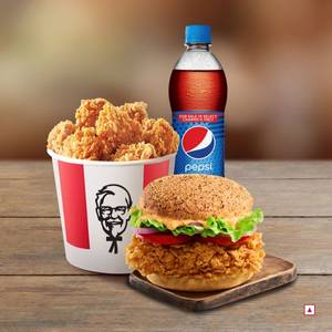 Spicy Zinger Burger and Popcorn Meal