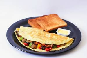 Loaded Veggie Supreme Omelette - With Toast & Butter