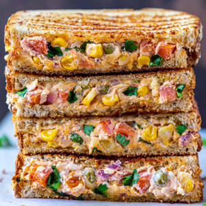 Exotic Veggies And Cheese Sandwich