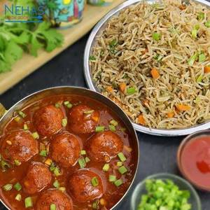 Veg. Fried Rice Manchurian Gravy Combo