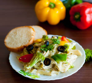 Veg Mushroom Alfredo Pasta