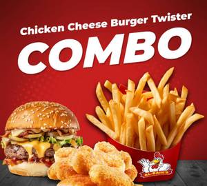 Chicken Cheese Burger Twister Combo
